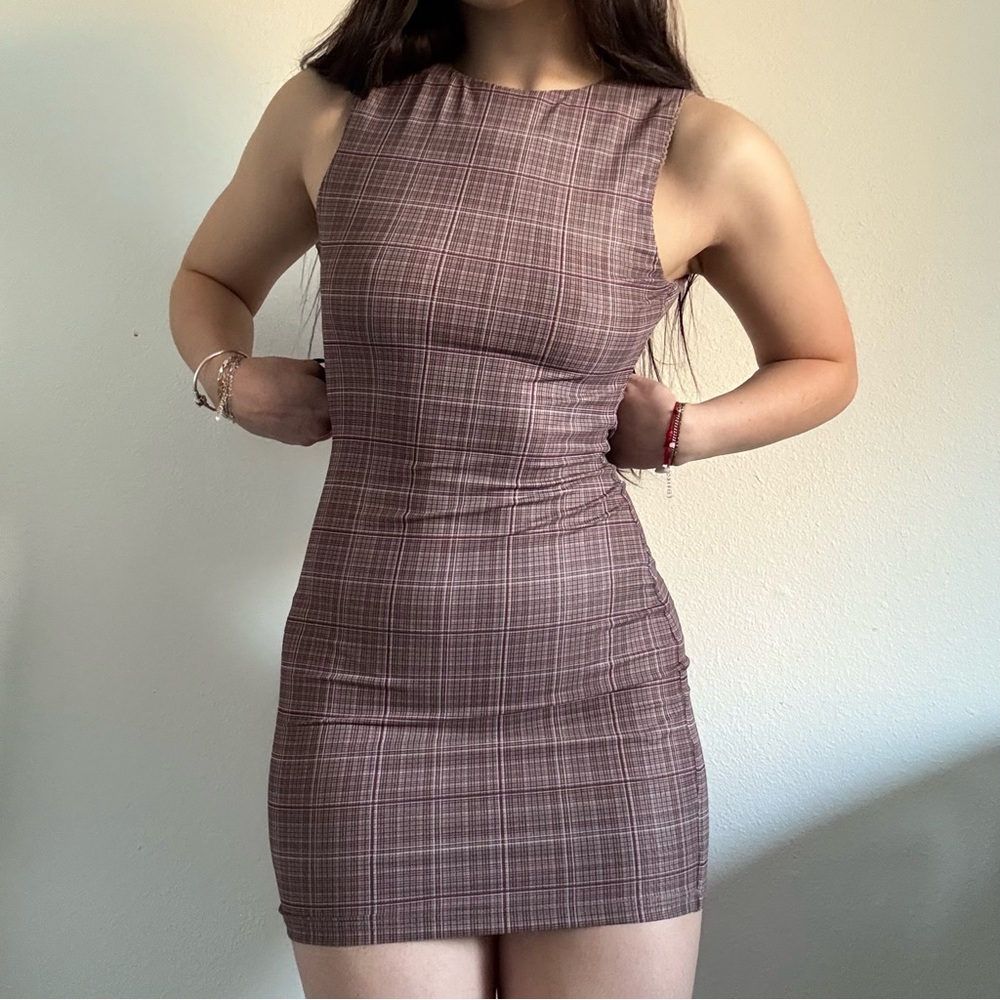 Elegant Plaid Sleeveless Dress
